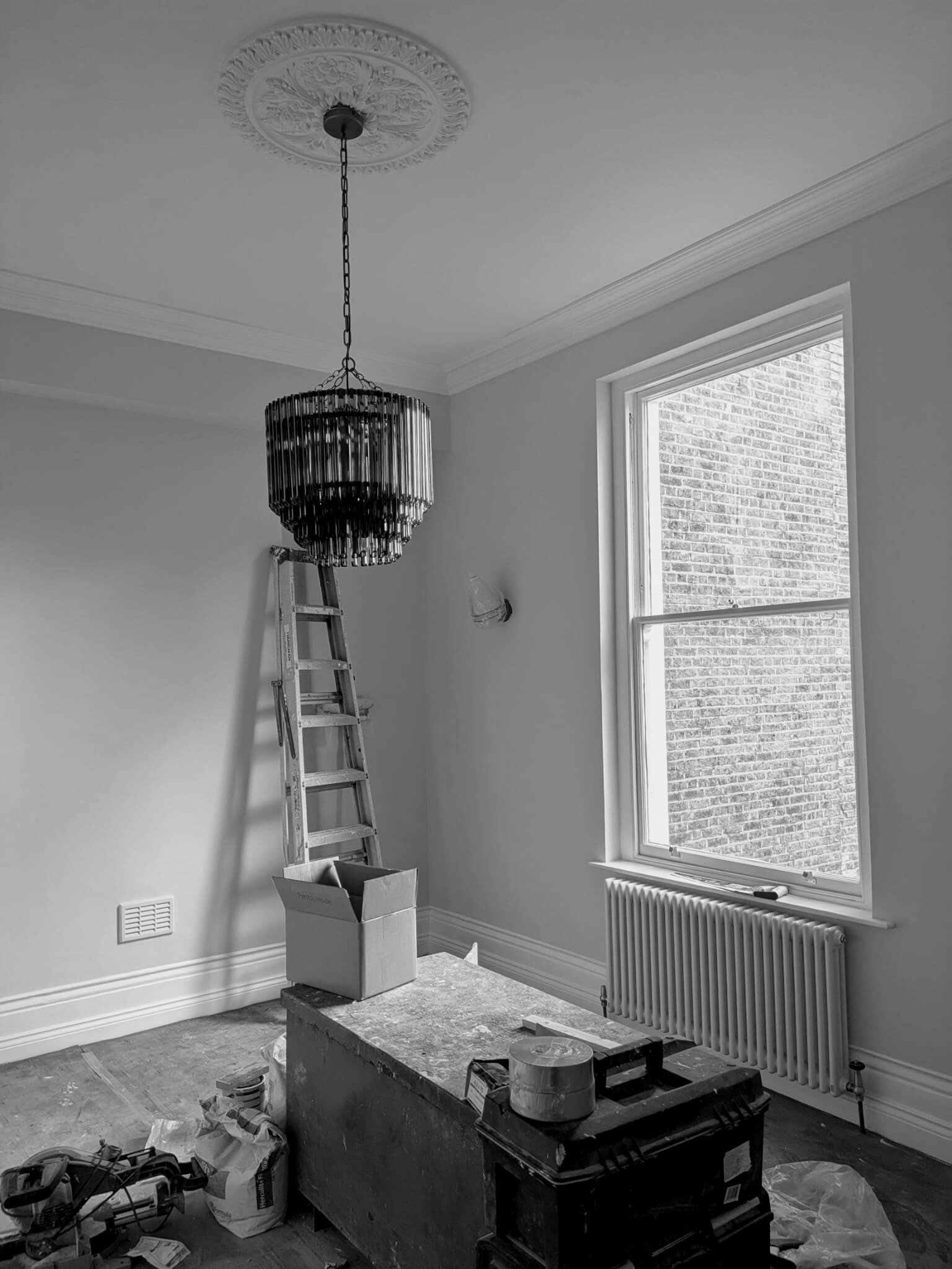 During: ground floor flat mid-renovation